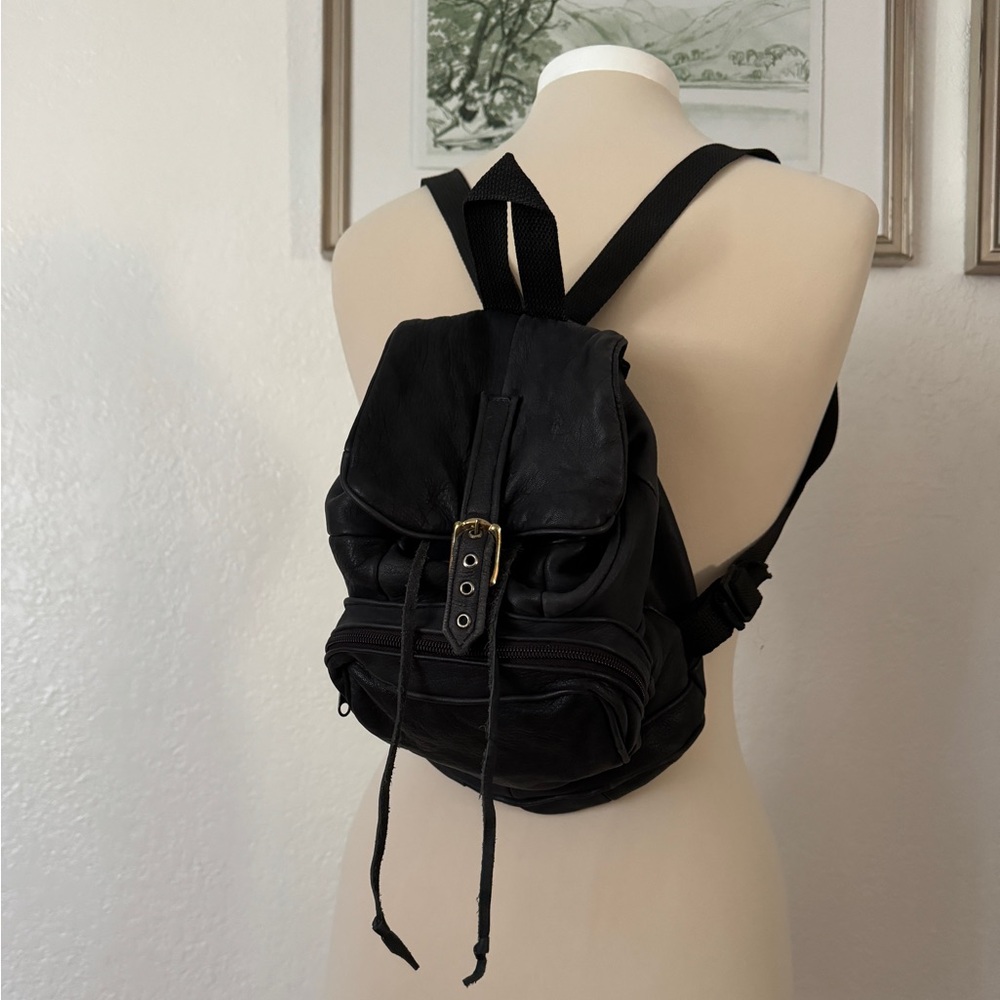 Vintage mini leather backpack